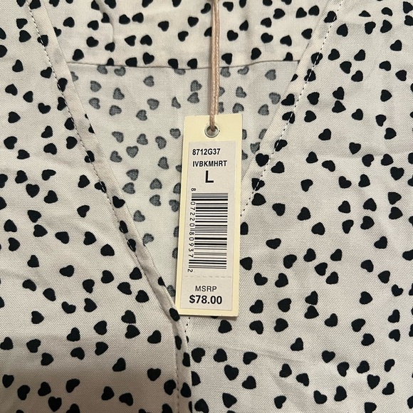 Max Studio NWT -Heart Blouse Woman’s Size large - Picture 5 of 6